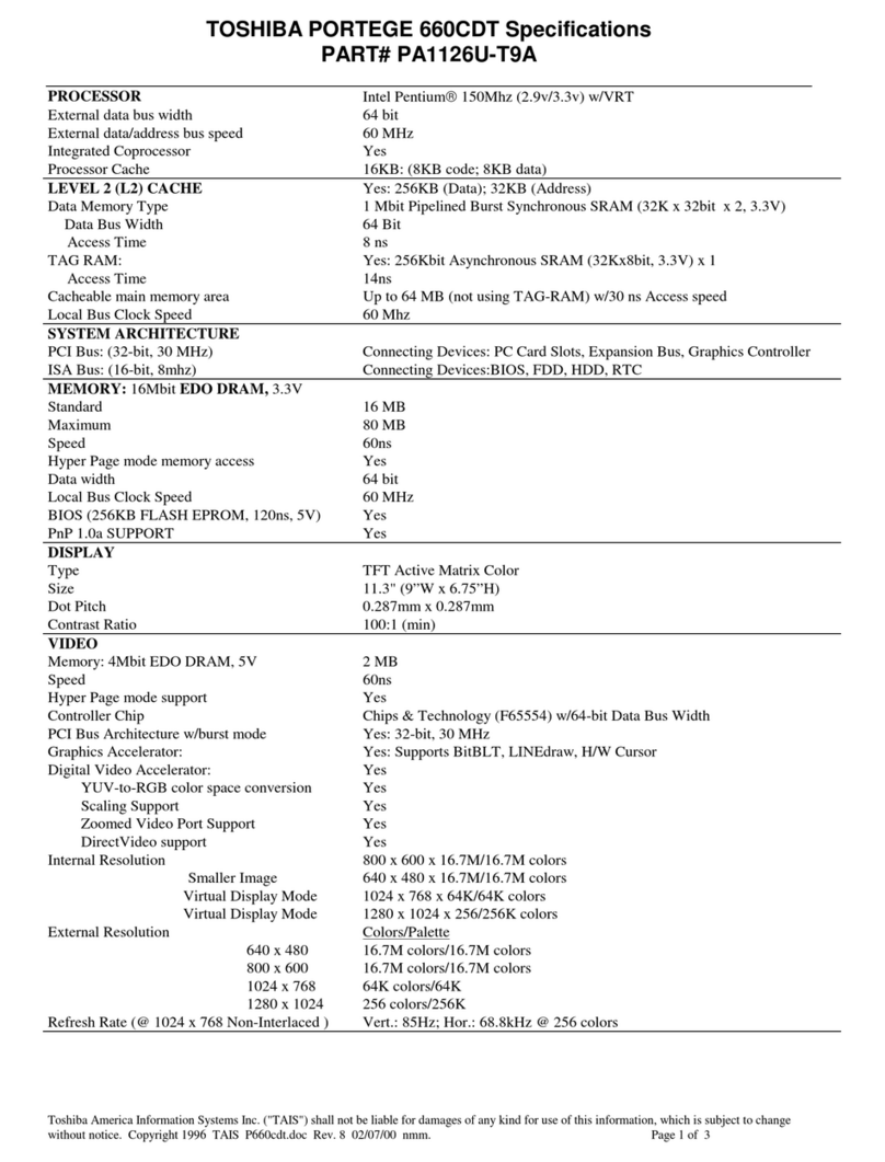 Toshiba Portege 660CDT User manual