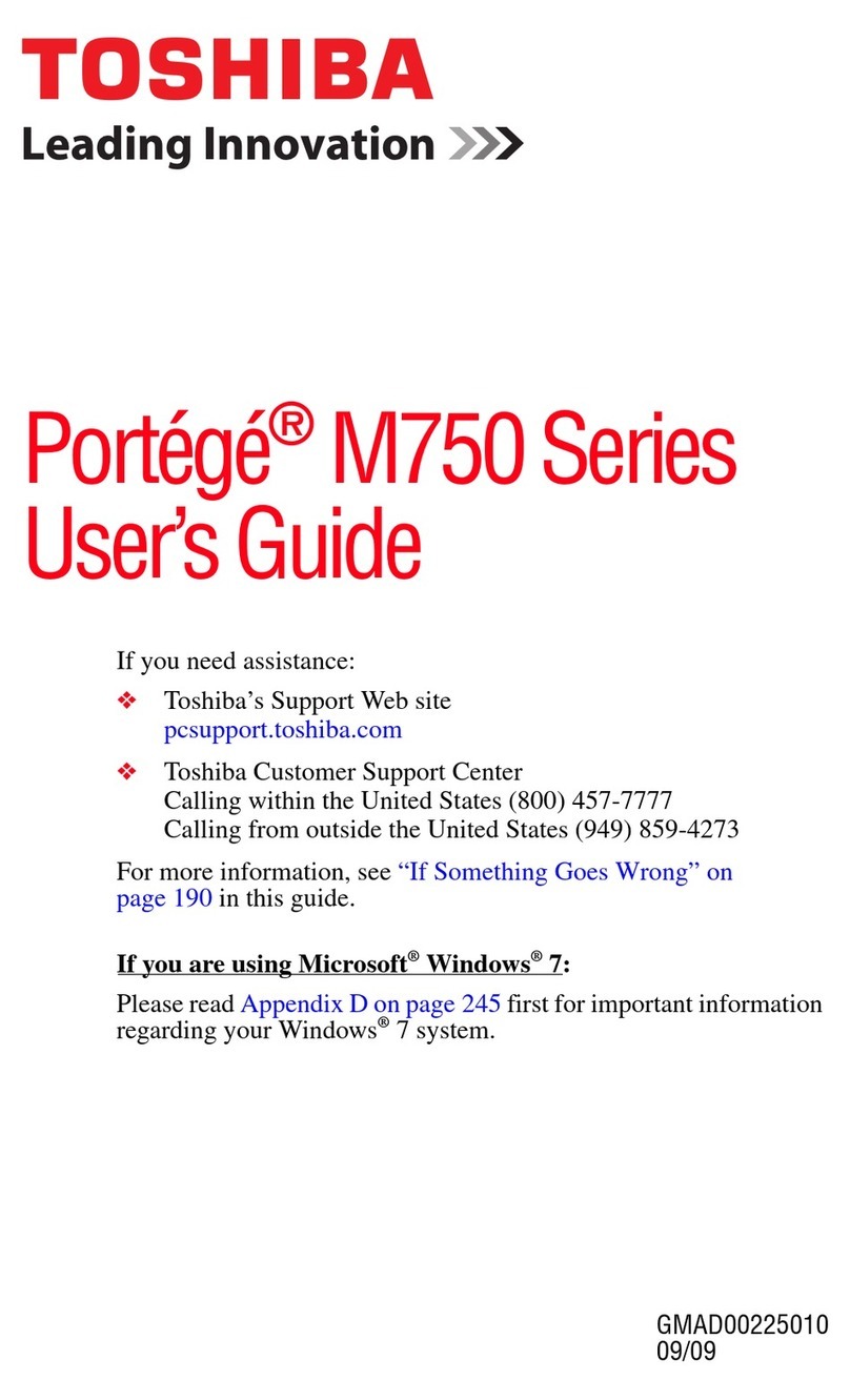 Toshiba M750-S7221 User manual