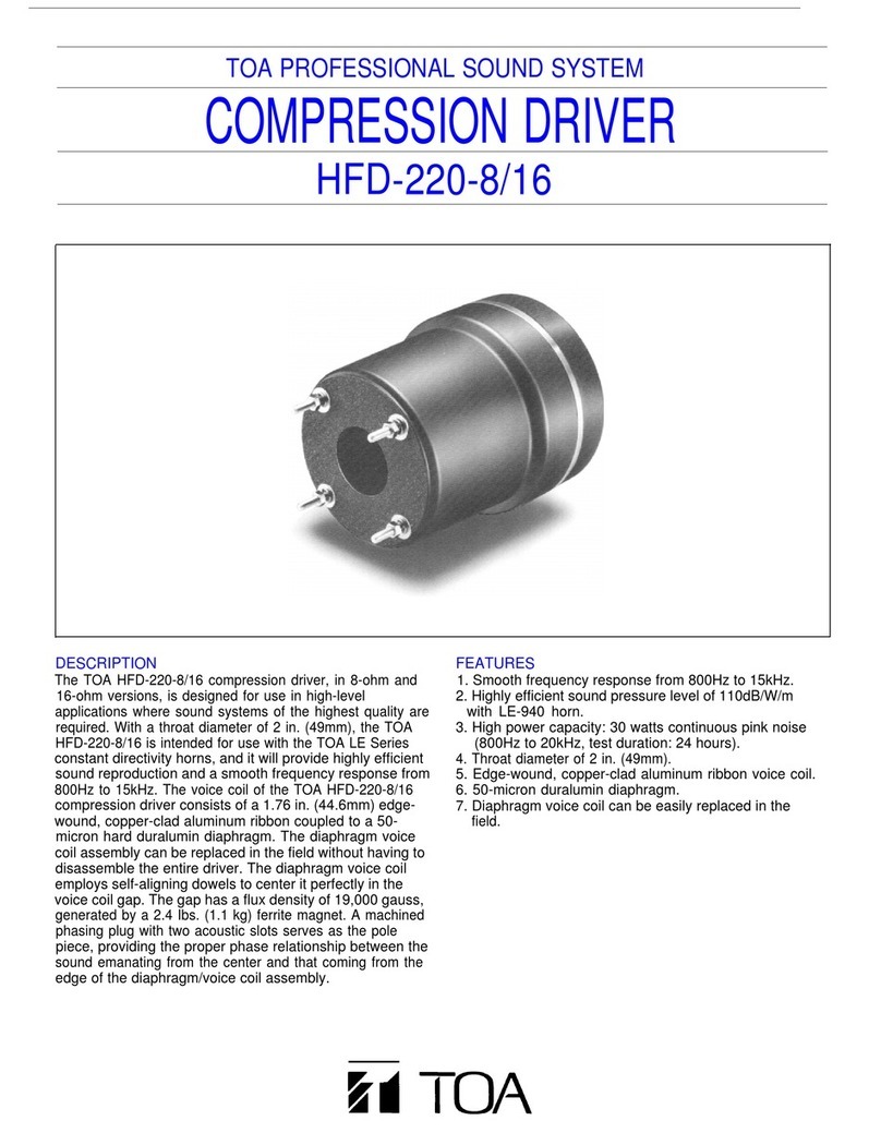 Toa HFD-220-8/16 User manual