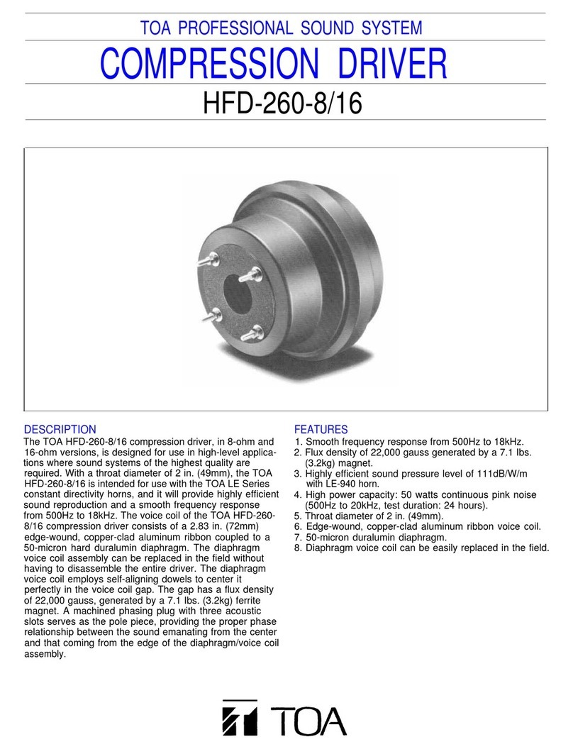Toa HFD-260-8/16 Specifications