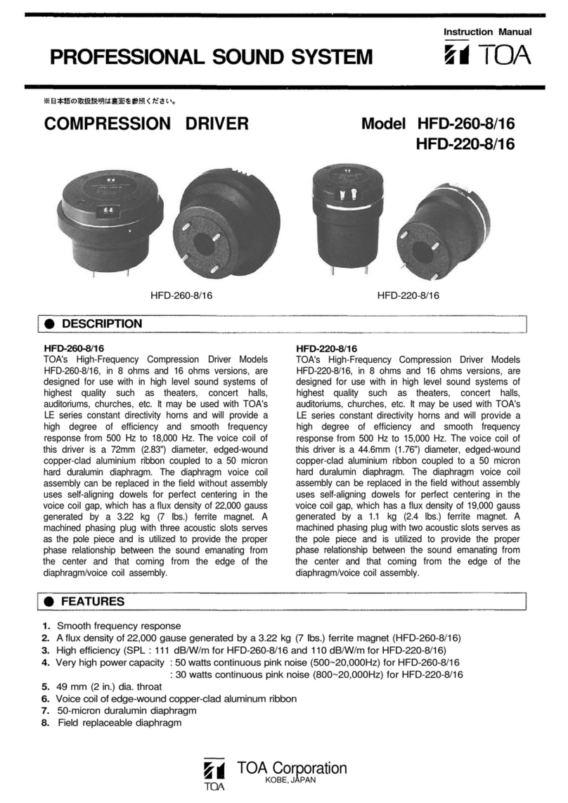 Toa HFD-220-8/16 instruction manual