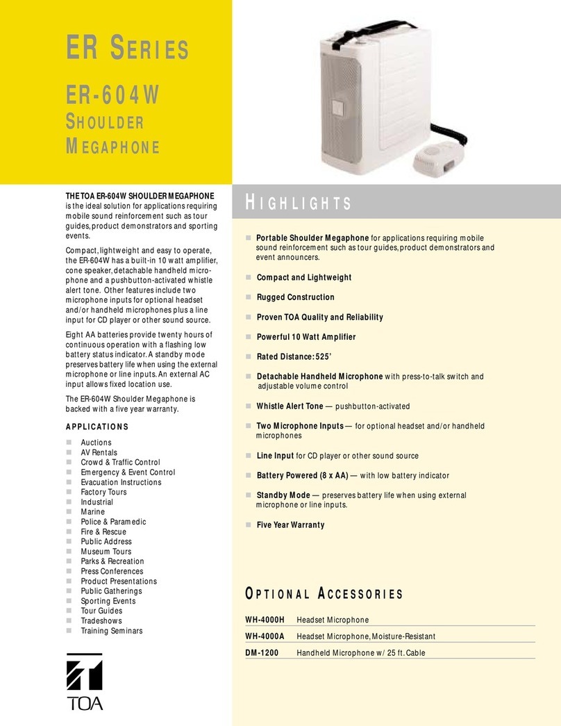 Toa ER-604W Specifications