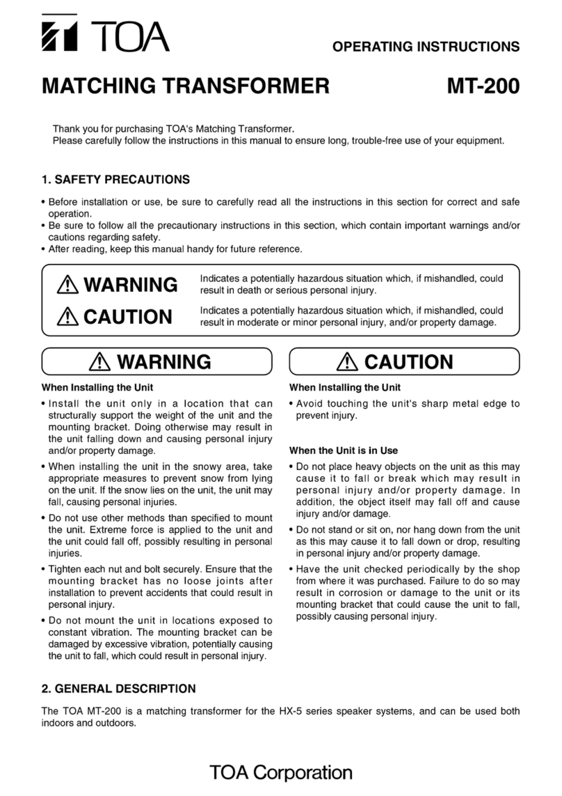 Toa MT-200 operating instructions