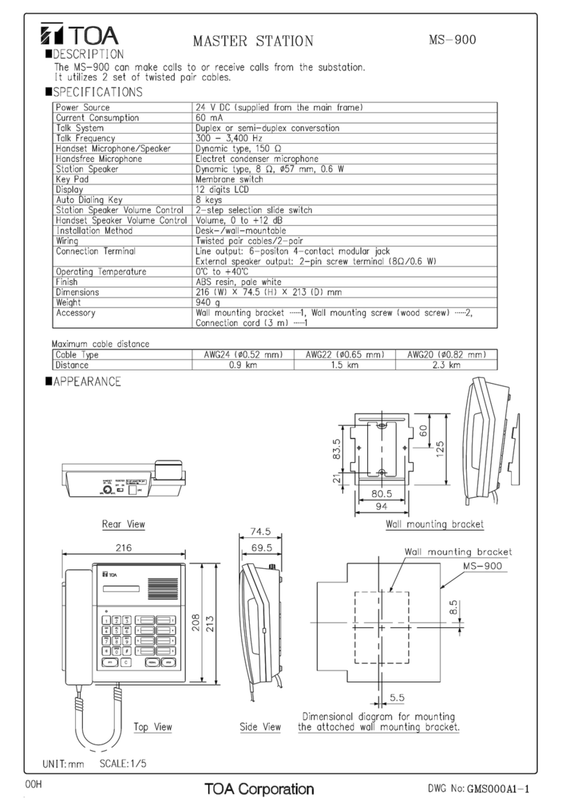 Toa MS-900 User manual
