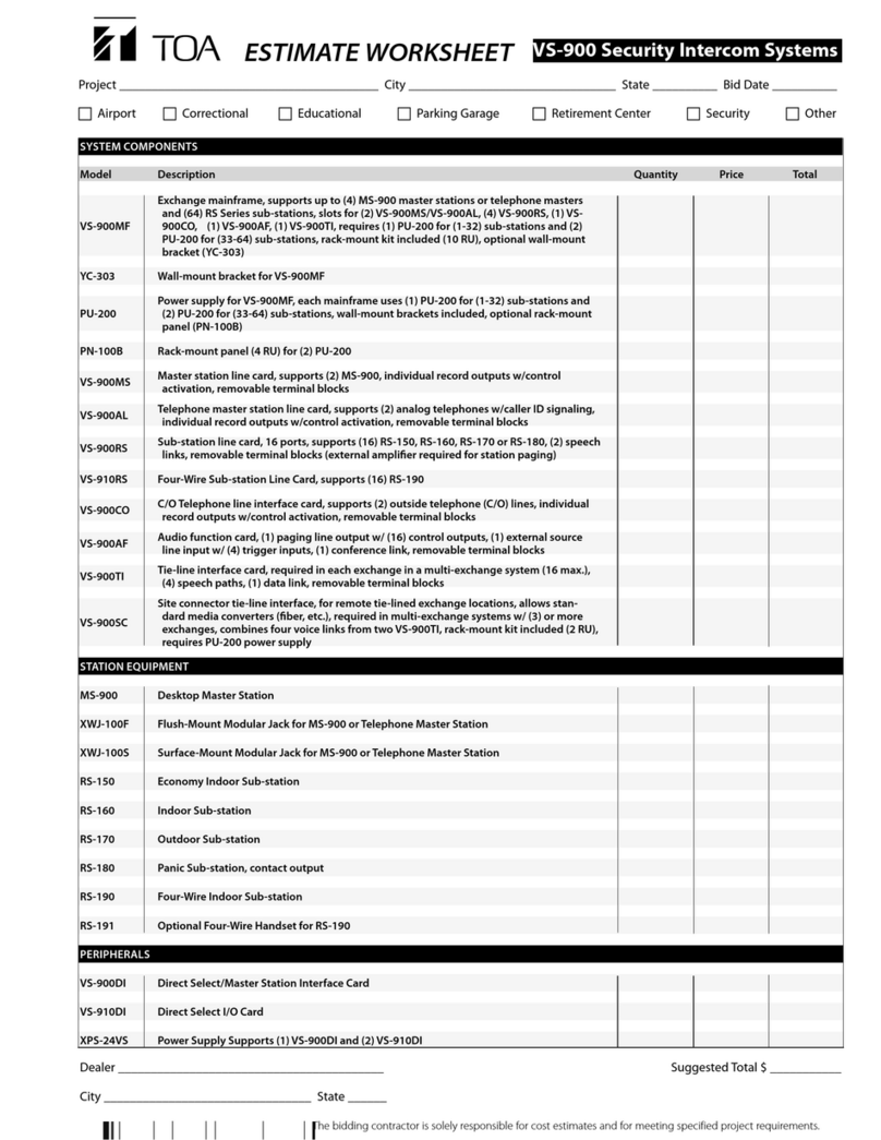 Toa MS-900 Worksheet