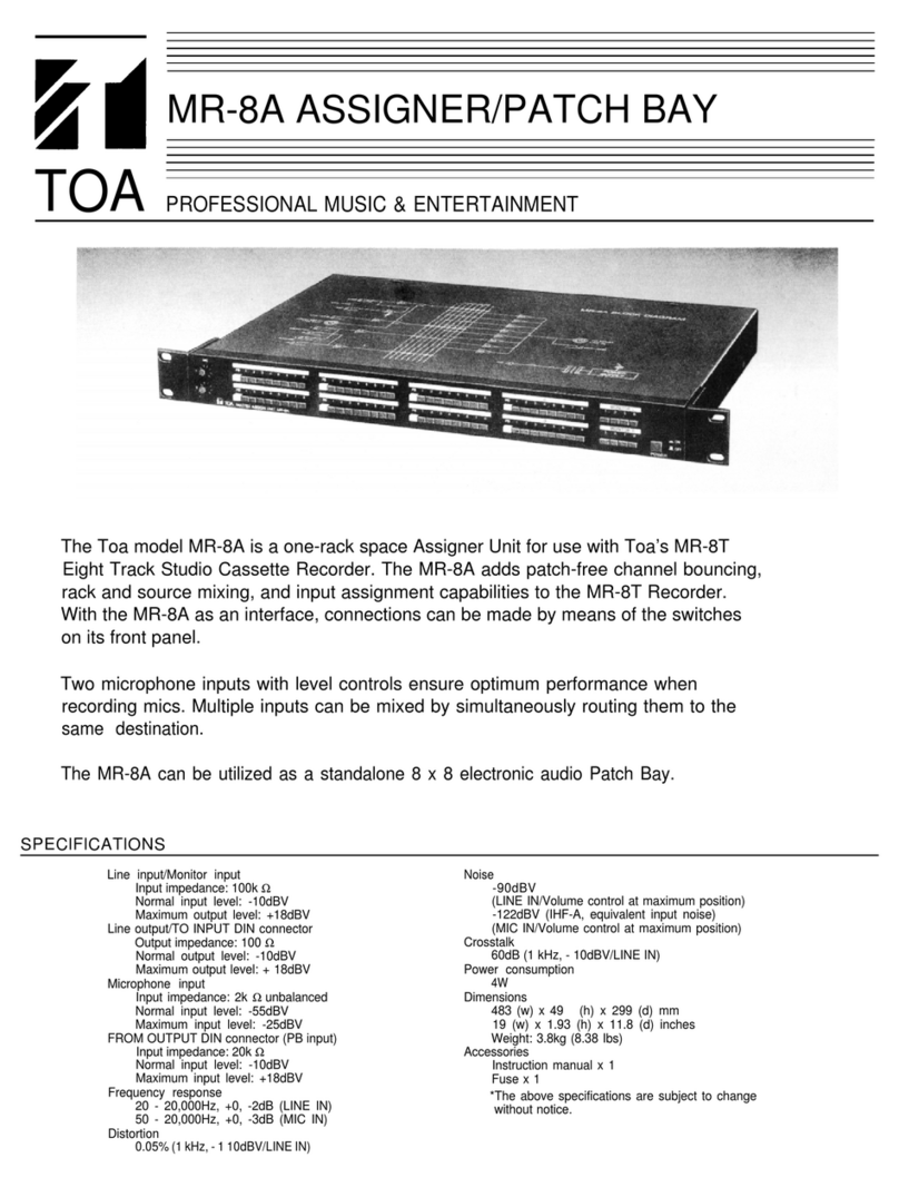 Toa MR-8A Specifications
