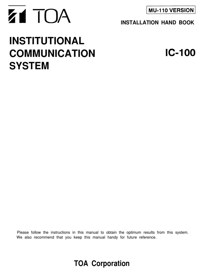 Toa IC-100 Series Installation handbook