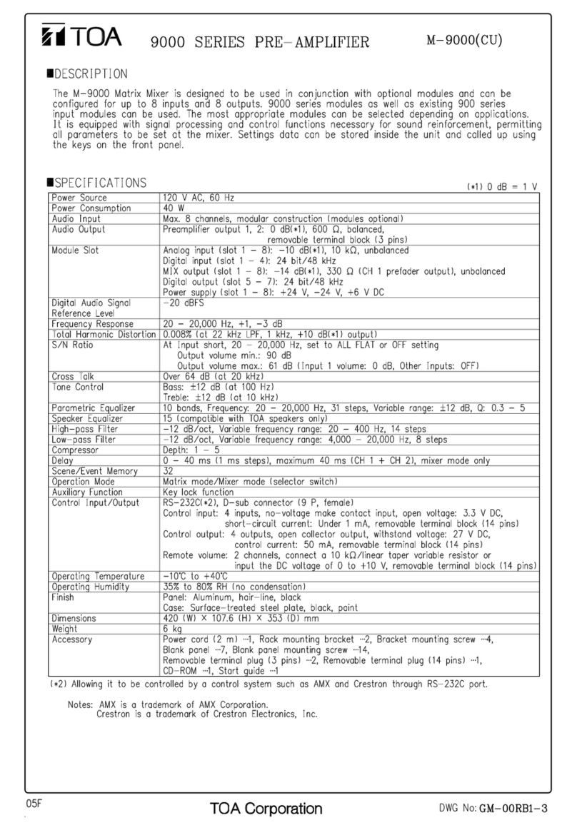 Toa M-9000 User manual