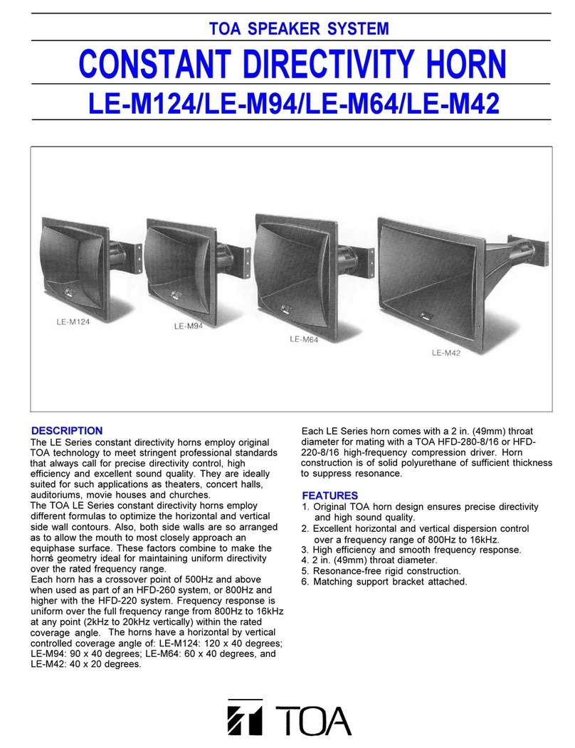 Toa LE-M124 Specifications Toa LE-M124 Specifications