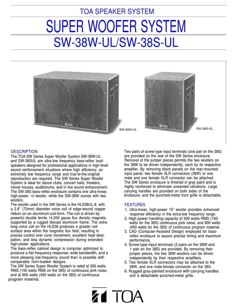 Toa SW-38S-UL User manual