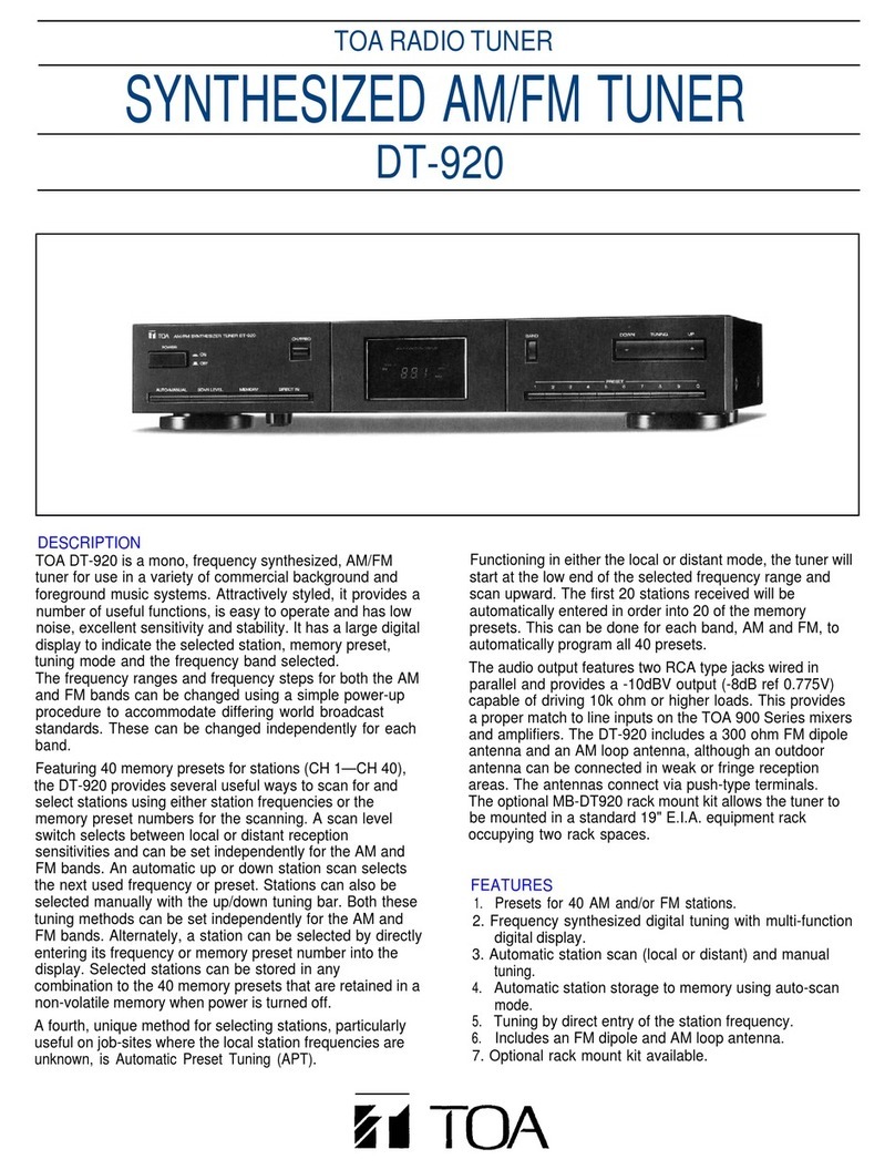 Toa DT-920 Specifications