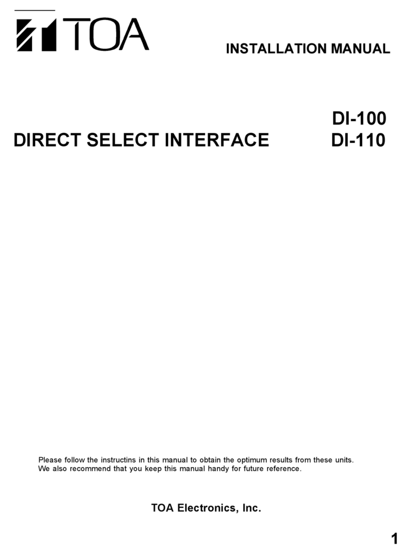 Toa DI-100 installation manual