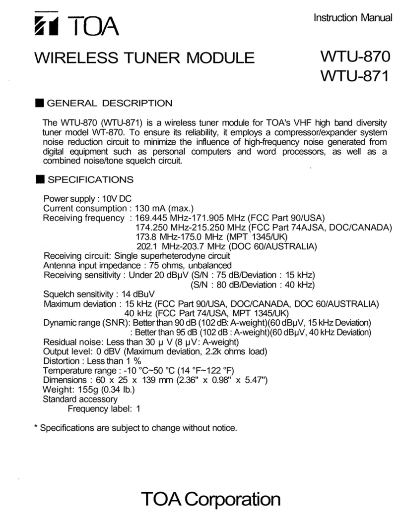 Toa WTU-870 instruction manual