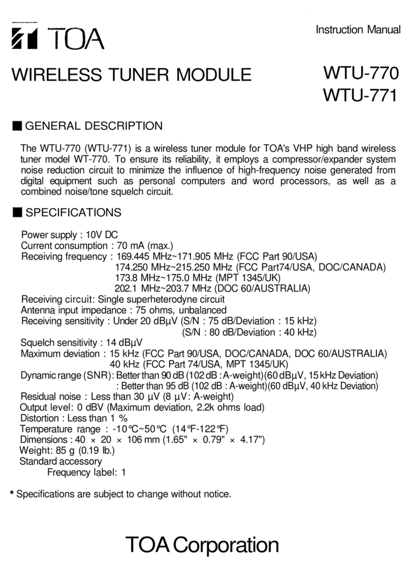 Toa WTU-770 instruction manual
