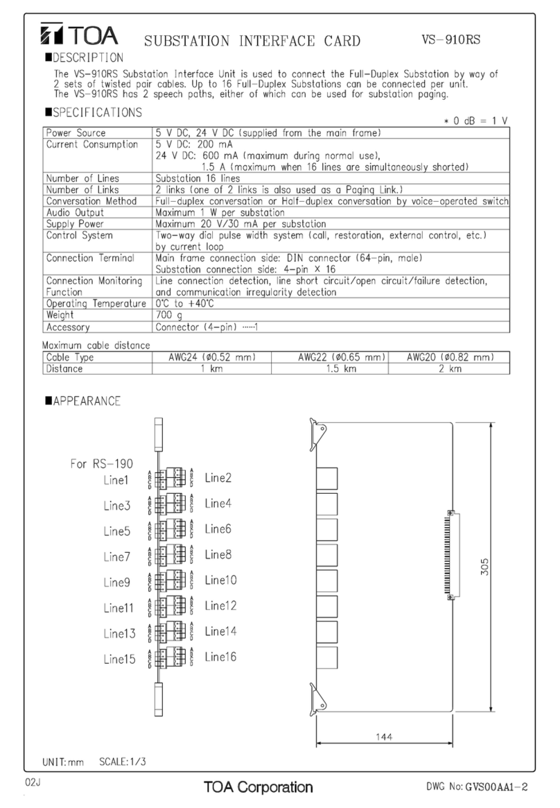 Toa VS-910RS User manual