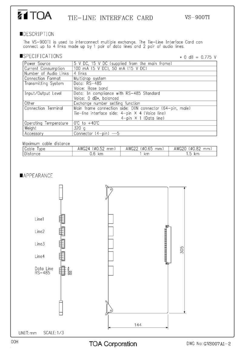 Toa VS-900TI Specifications