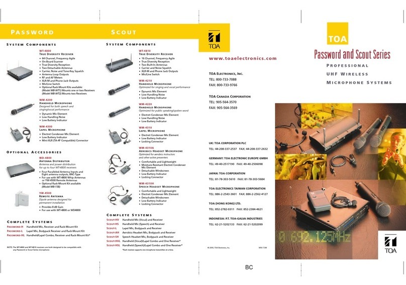 Toa WT-4800 Specifications