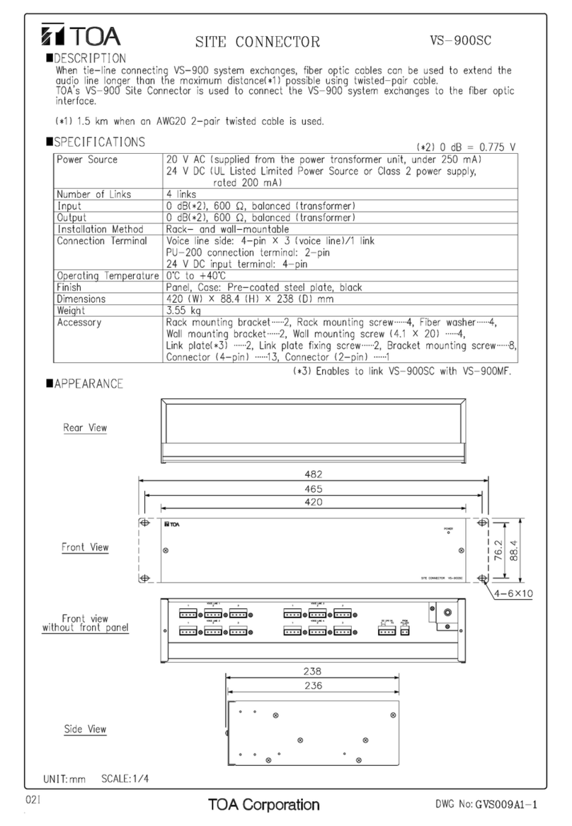Toa VS-900SC Specifications