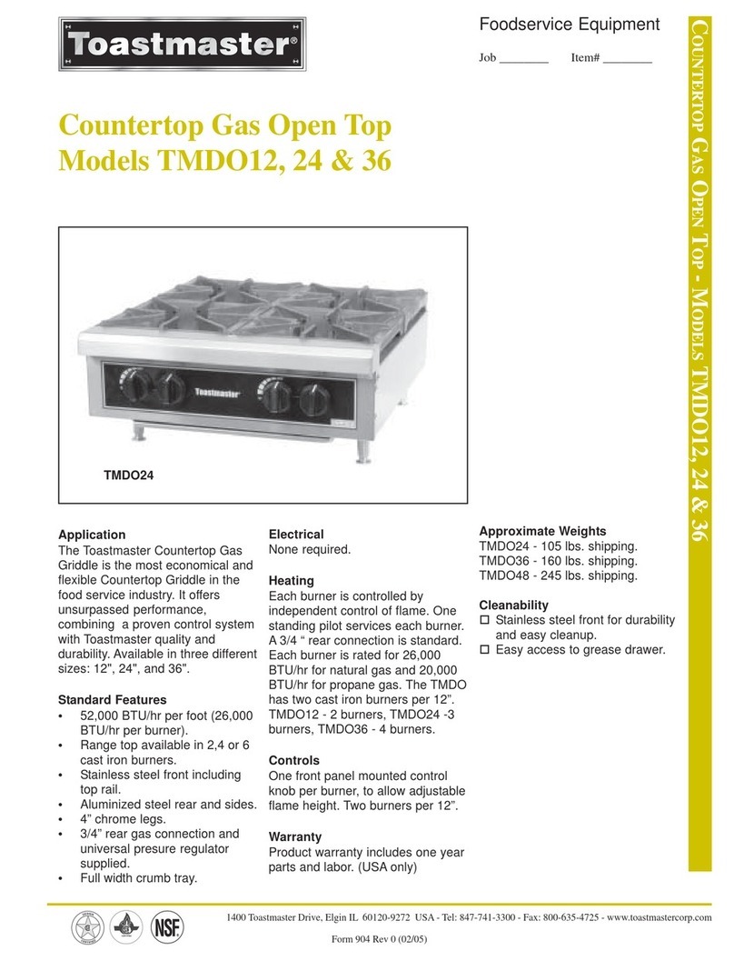 Toastmaster TMDO12 User manual