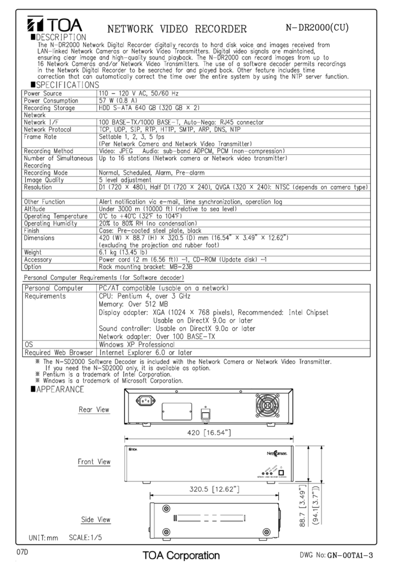 Toa Netcansee N-DR2000 Specifications
