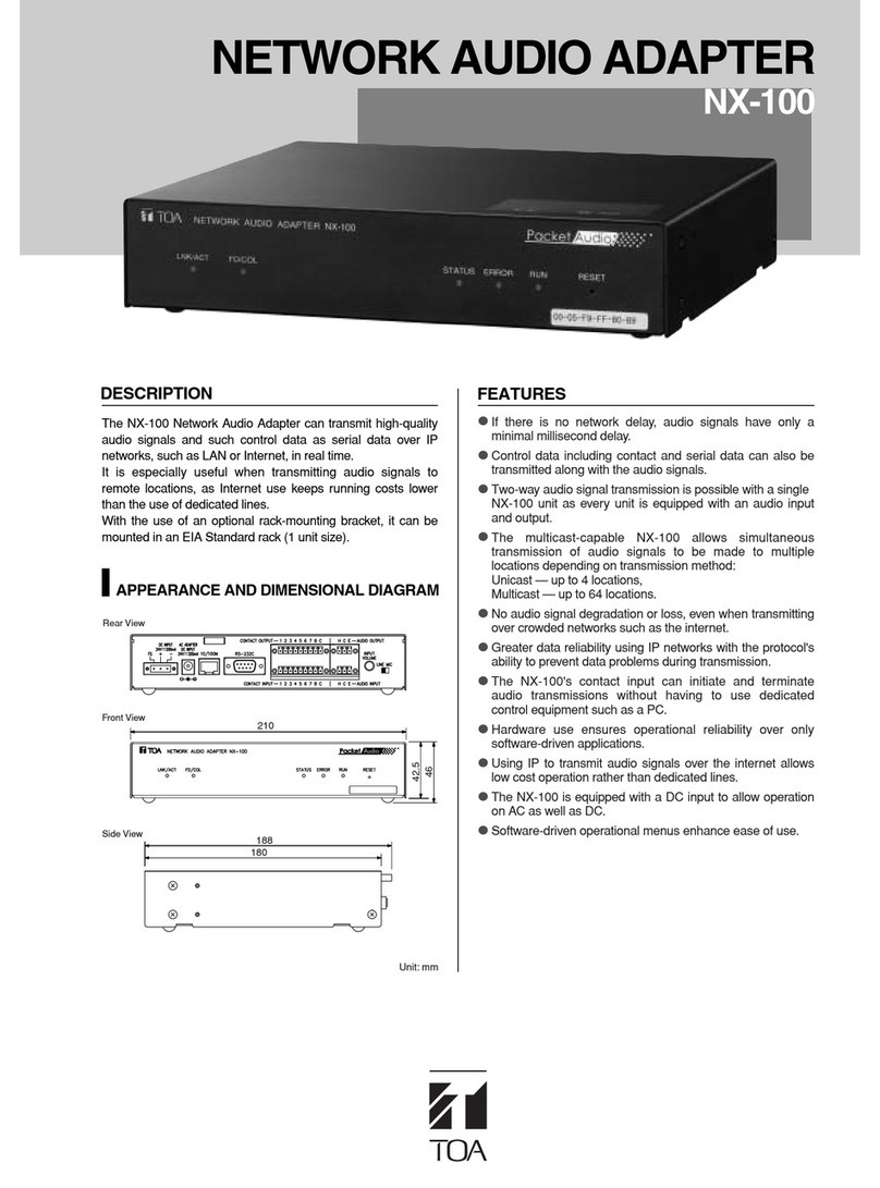 Toa NX-100 Specifications