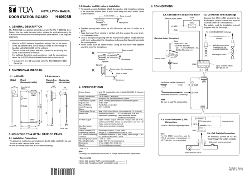 Toa N-8050SB User manual