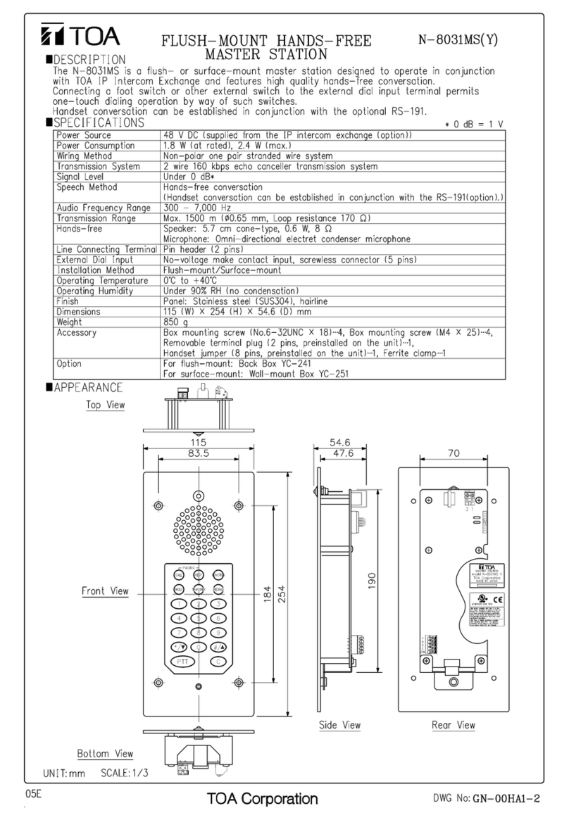 Toa N-8031MS User manual