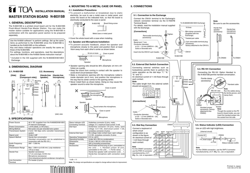 Toa N-8031SB User manual