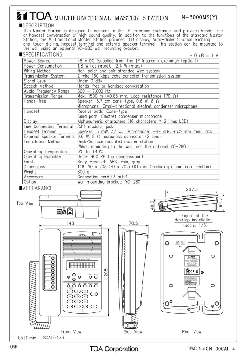 Toa N-8000MS Specifications