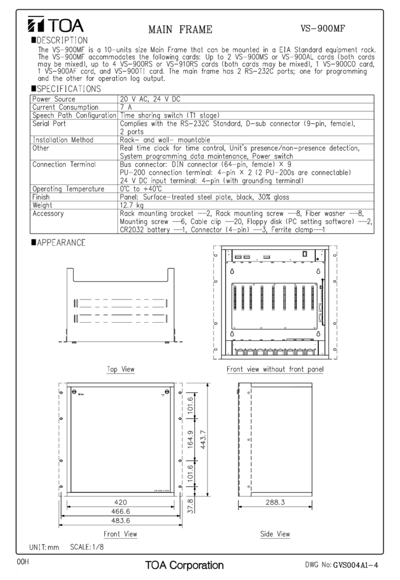 Toa VS-900MF User manual
