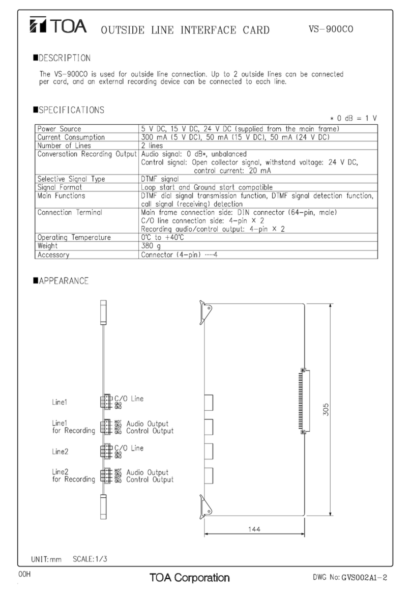 Toa VS-900CO Specifications