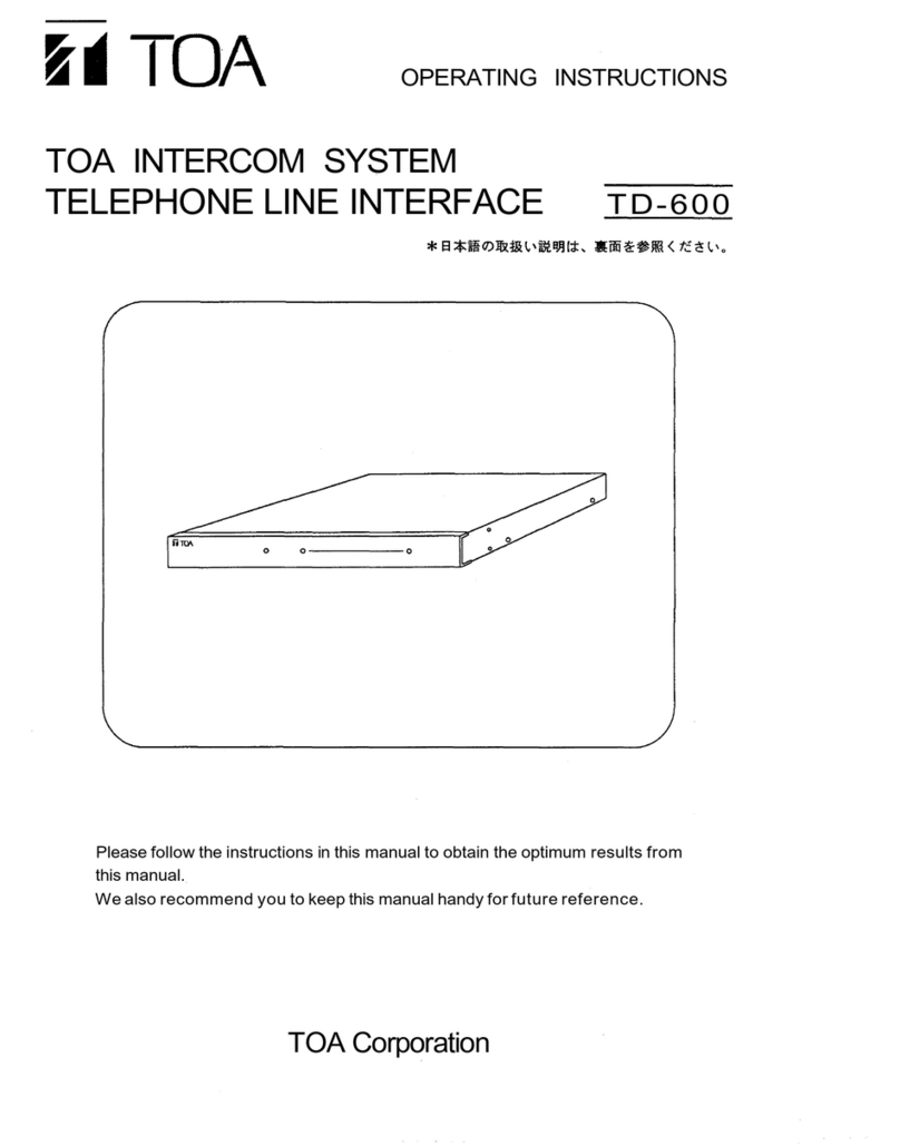 Toa TD-600 operating instructions