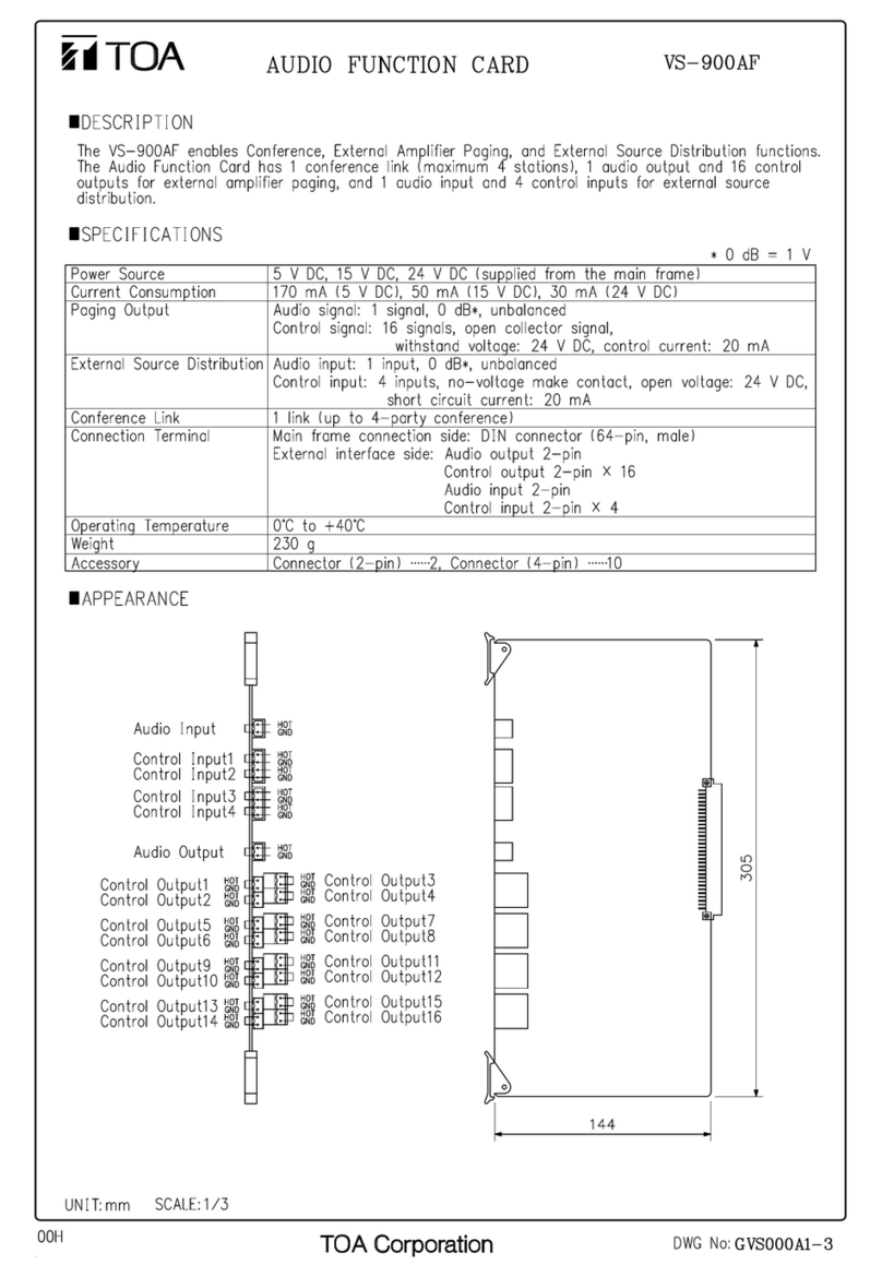 Toa VS-900AF Specifications
