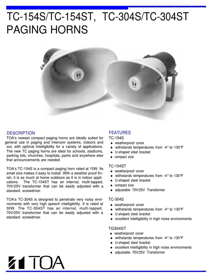 Toa TC-154S Specifications