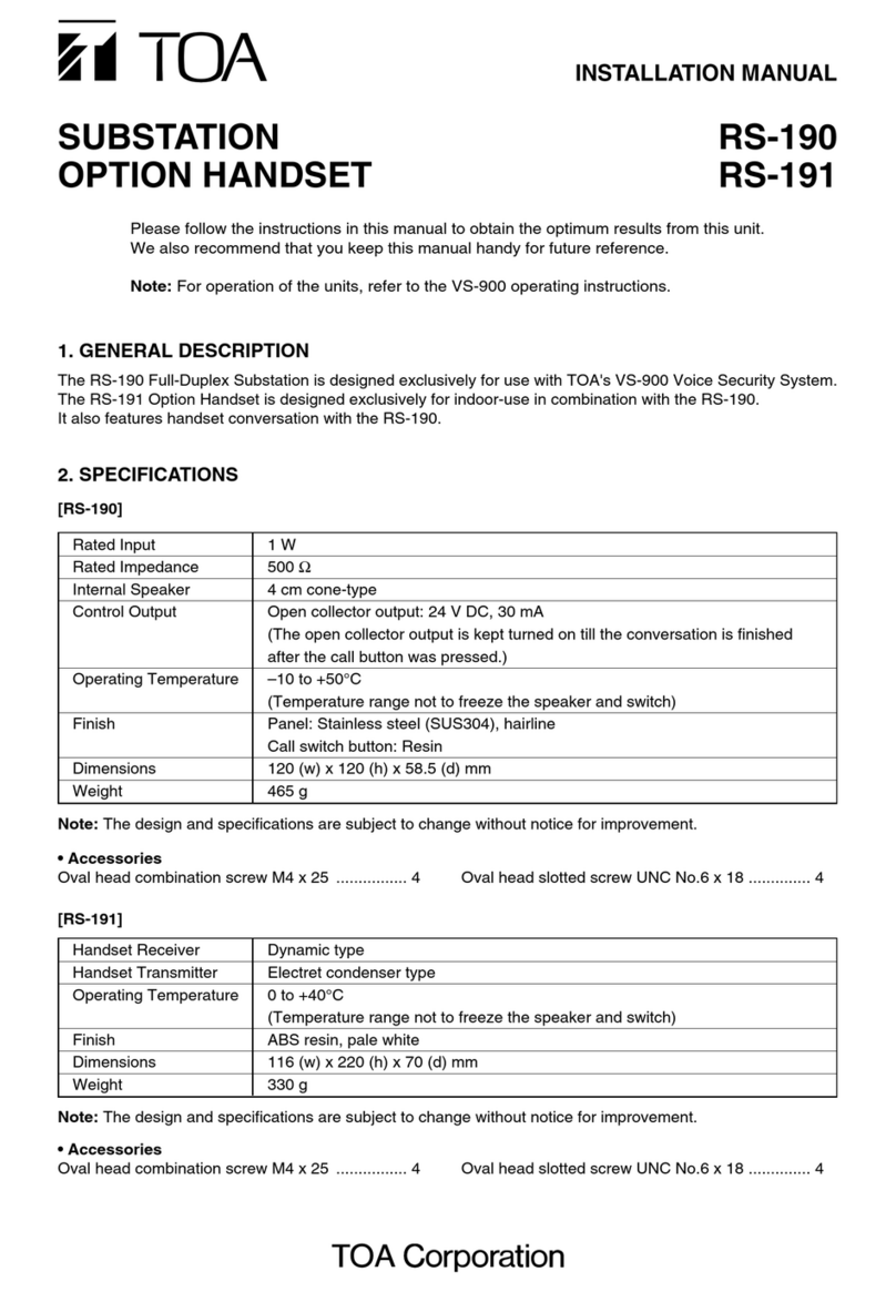 Toa RS-190 User manual