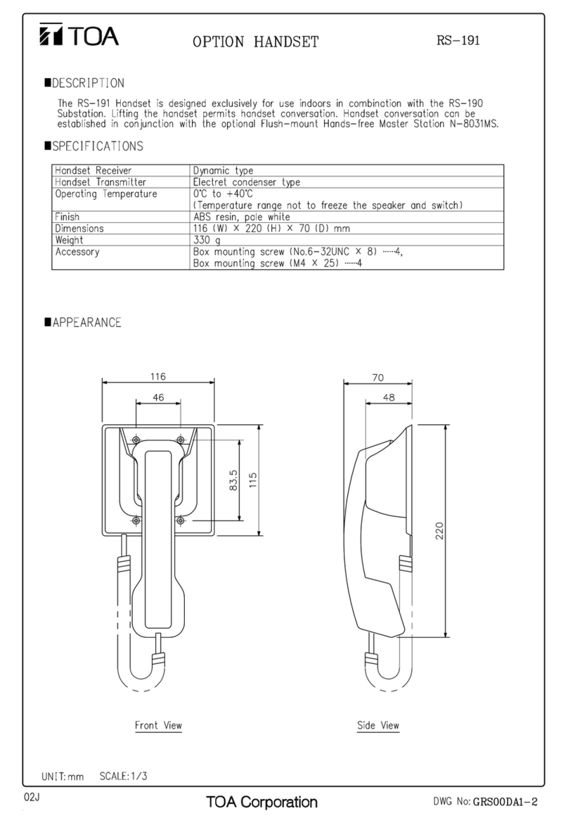 Toa RS-191 User manual