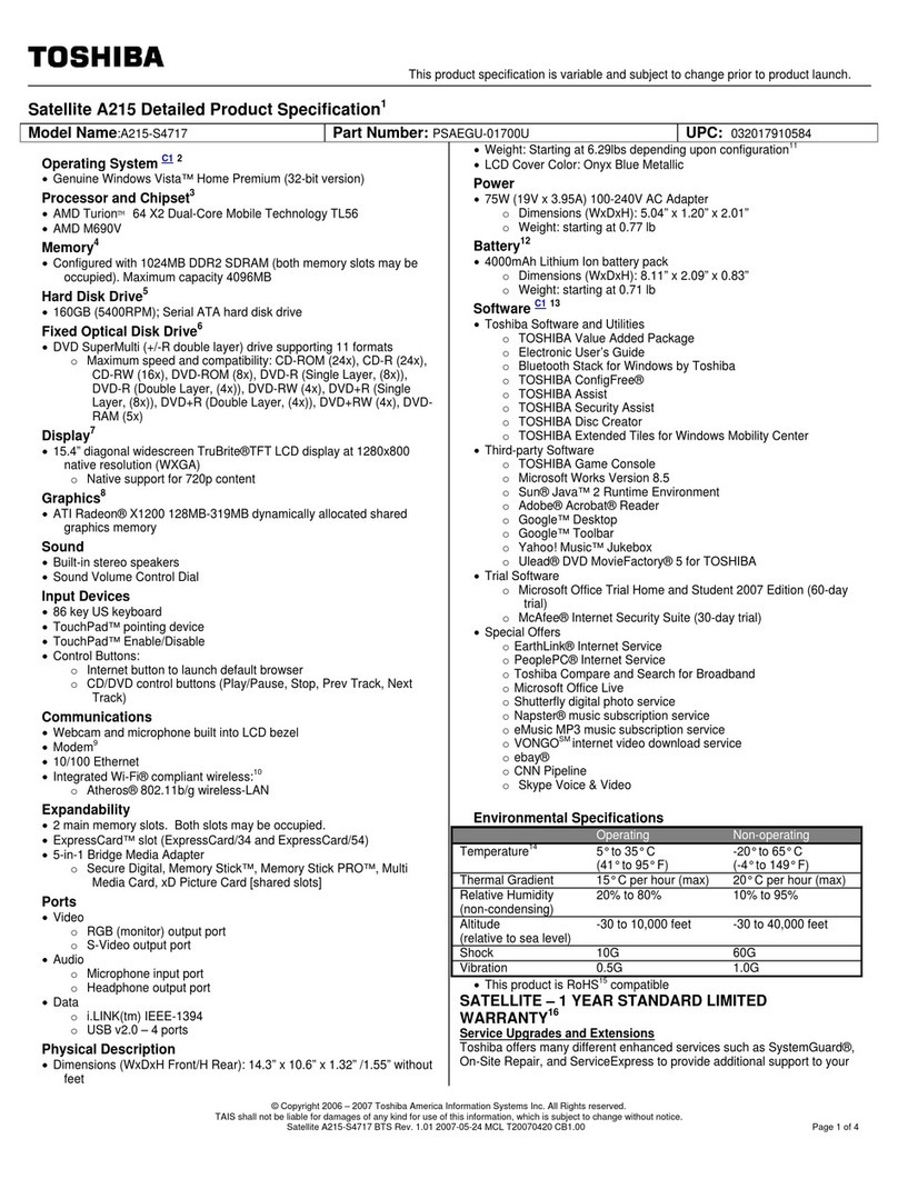 Toshiba A215-S4717 User manual