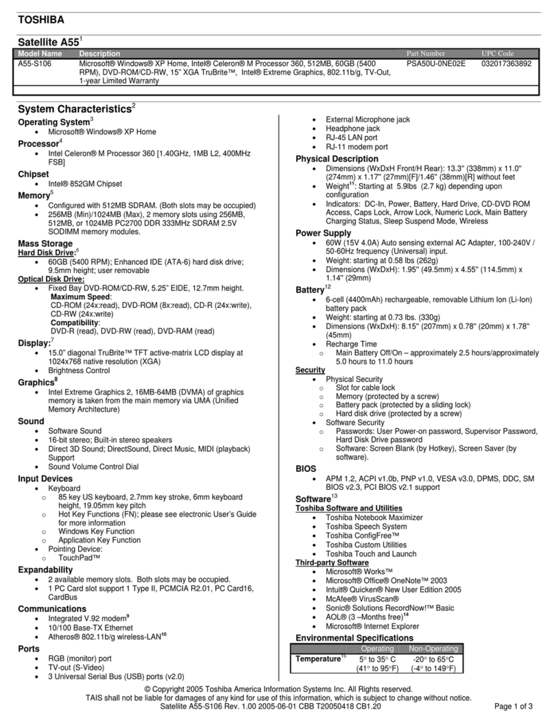 Toshiba A55-S106 User manual