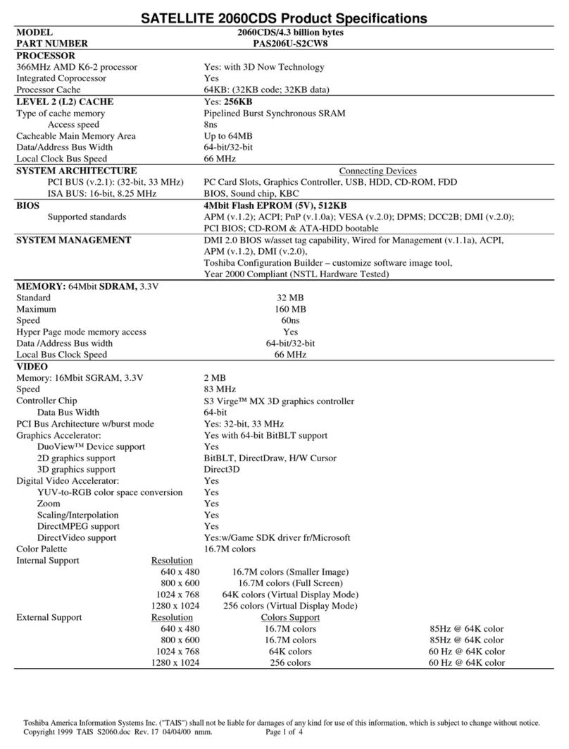 Toshiba Satellite 2060CDS User manual
