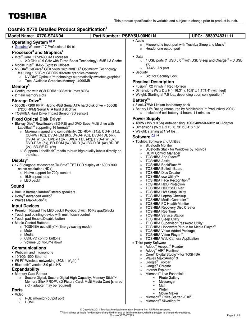 Toshiba X770-ST4N04 User manual