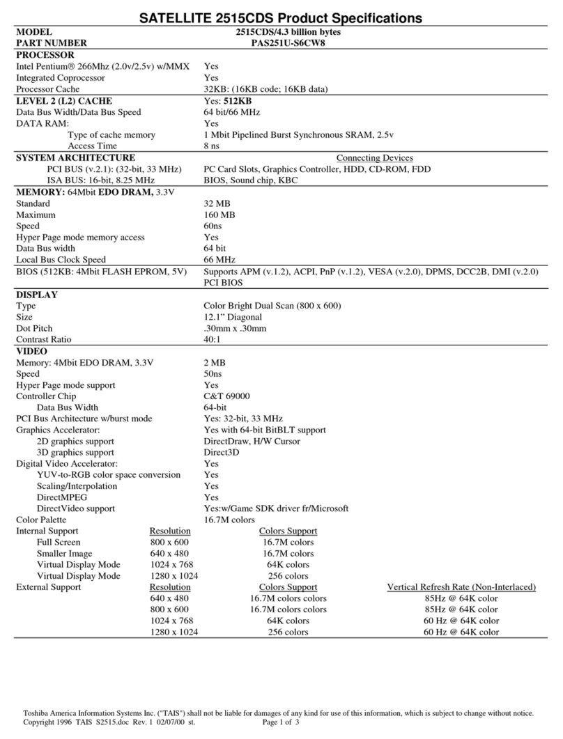 Toshiba Satellite 2515CDS User manual