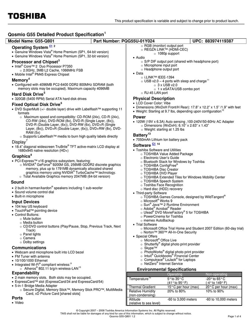 Toshiba G55-Q801 User manual