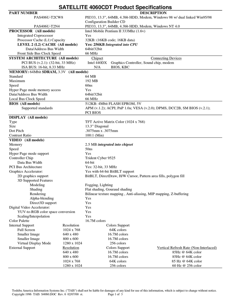 Toshiba Satellite 4060CDT User manual Toshiba Satellite 4060CDT User manual
