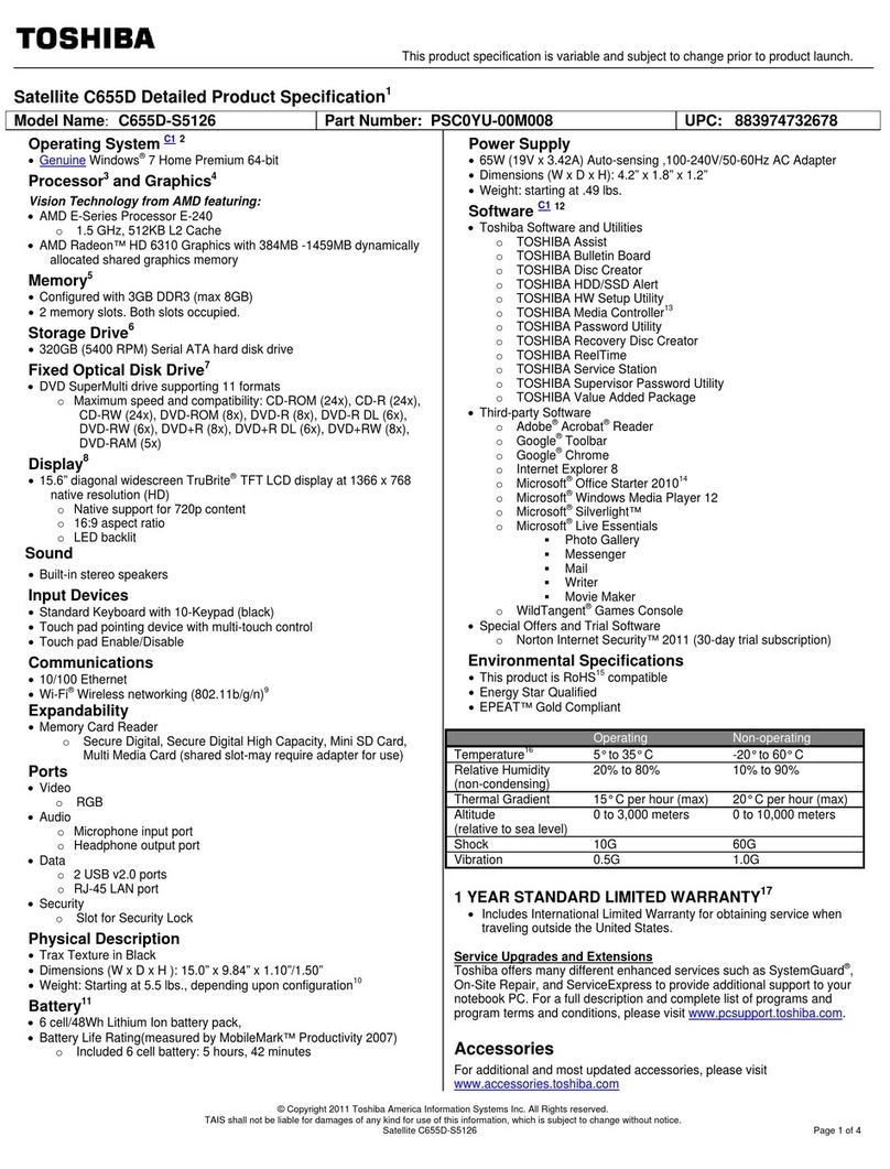 Toshiba C655D-S5126 User manual