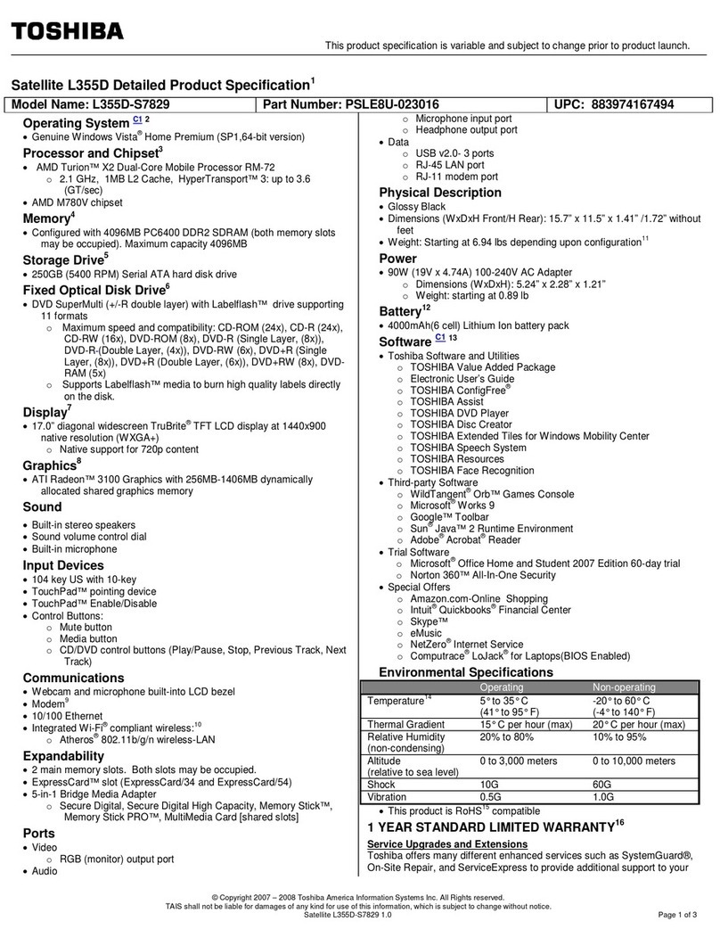 Toshiba L355D-S7829 User manual