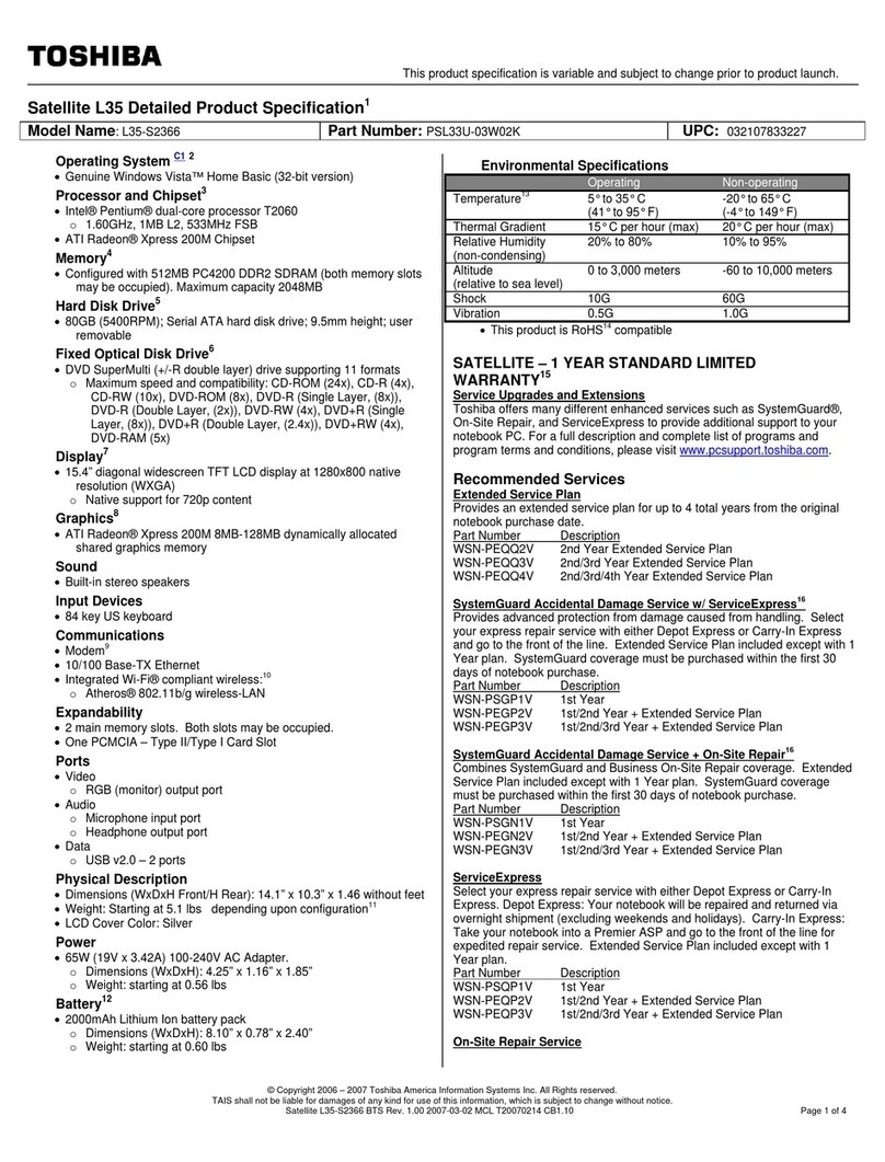 Toshiba L35-S2366 User manual