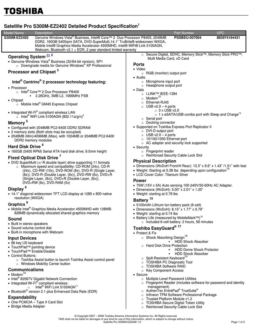 Toshiba S300M-EZ2402 User manual