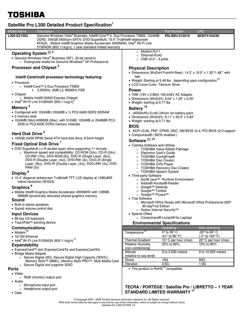 Toshiba L300-EZ1502 User manual