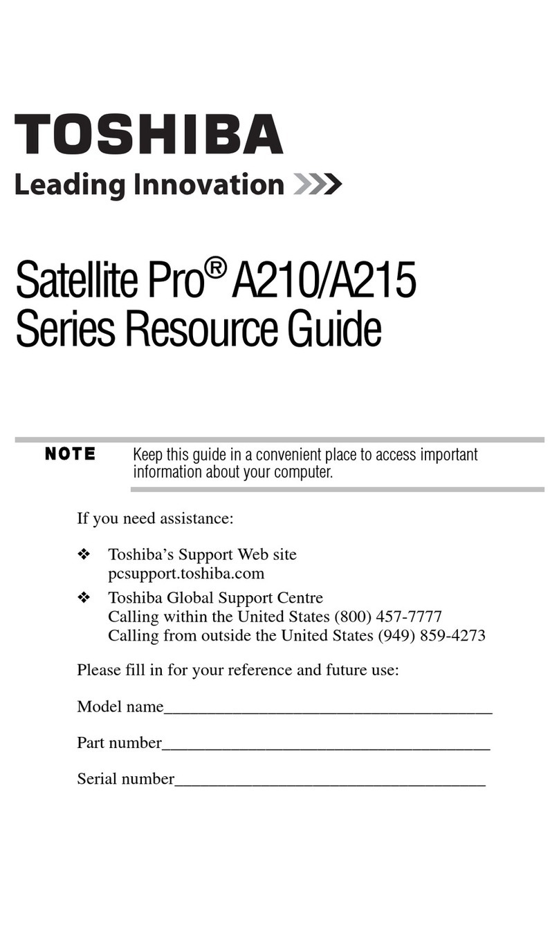 Toshiba Satellite Pro A210-EZ2202 User manual