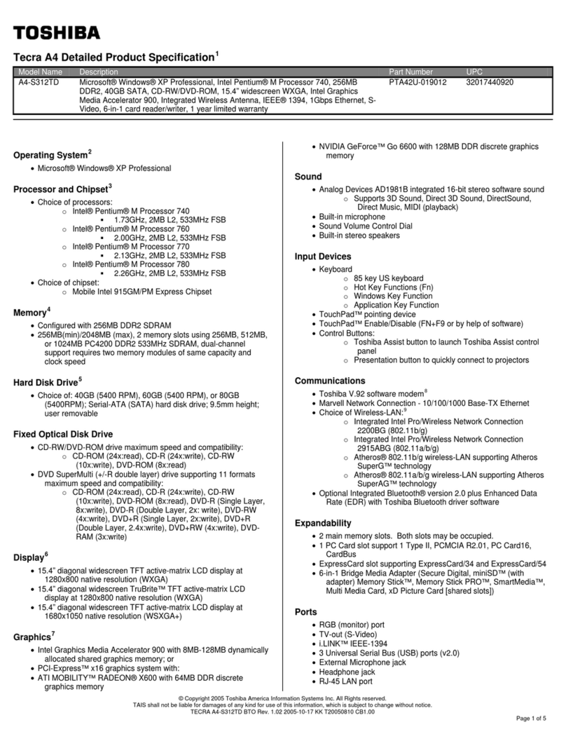 Toshiba A4-S312TD User manual